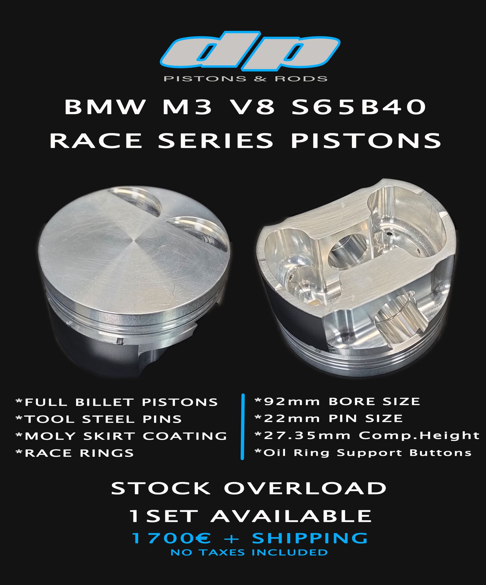 BMW M3 S65B40 4.0 V8 Race Series Pistons 1 BMW M3 S65B40 4.0 V8 Race Series Pistons